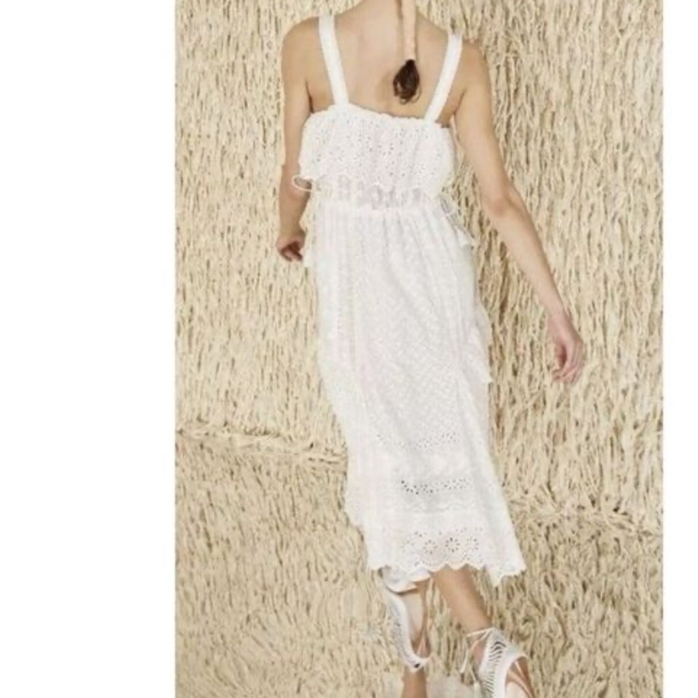 Ulla Johnson eyelet 2 678$ Edwina dress boho designer chartreuse luxury spring - Picture 9 of 10